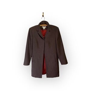 Pursuits Muted Brown Tailored Long Blazer Size 10